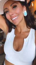 Load image into Gallery viewer, Turquoise and Sterling Disc Earrings