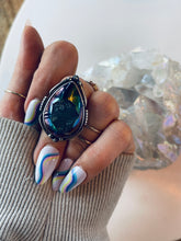 Load image into Gallery viewer, Size 7 Tourmalated Quarts Druzy and Sterling Silver Ring