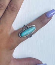 Load image into Gallery viewer, Size 9 Stunning Sterling Silver and Genuine Turquoise Ring