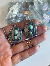 Load image into Gallery viewer, Sterling and Genuine Turquoise Nugget Earrings