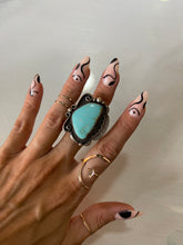 Load image into Gallery viewer, Size 6.25 Sterling Silver and Genuine Turquoise Ring