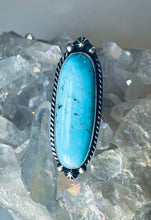 Load image into Gallery viewer, Size 7 Stunning Sterling Silver and Genuine Turquoise Ring