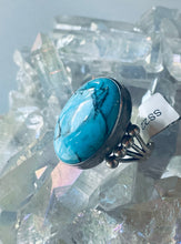 Load image into Gallery viewer, Size 8 Stunning Sterling Silver and Genuine Turquoise Ring