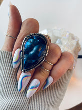 Load image into Gallery viewer, Size 6 Tourmalated Druzy and Sterling Silver Ring