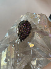 Load image into Gallery viewer, Size 5.5 Grape Tourmalated Druzy and Sterling Ring