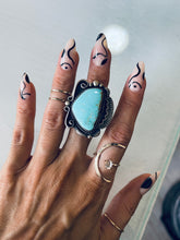 Load image into Gallery viewer, Size 6.25 Sterling Silver and Genuine Turquoise Ring