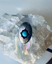 Load image into Gallery viewer, Size 7 Vintage Sterling Silver and Turquoise Shadowbox Ring