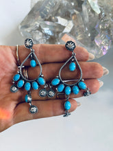 Load image into Gallery viewer, Sterling and Genuine Turquoise Nugget Earrings