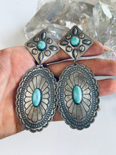 Load image into Gallery viewer, Sterling and Genuine Turquoise Nugget Earrings