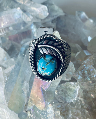 Size 11.5 Stunning Sterling Silver and Genuine Turquoise Ring