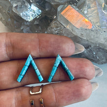 Load image into Gallery viewer, Sterling and Genuine Turquoise Inlay Earrings