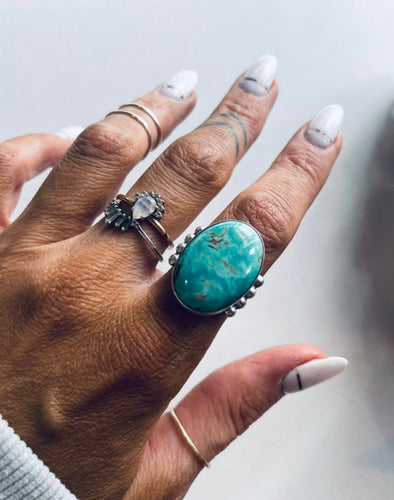 Size 8 Turquoise and Sterling Silver Ring