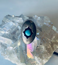 Load image into Gallery viewer, Size 7 Vintage Sterling Silver and Turquoise Shadowbox Ring