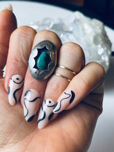 Load image into Gallery viewer, Size 5.5 Vintage Sterling Silver and Turquoise Nugget Shadowbox Ring