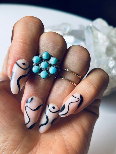 Size 6.5 Vintage Turquoise and Sterling Silver Ring