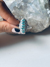 Load image into Gallery viewer, Size 5.5 Vintage Sterling Silver and Turquoise Chip Inlay Ring