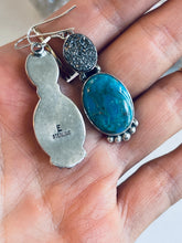 Load image into Gallery viewer, Sterling and Genuine Turquoise Nugget Earrings