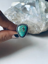 Load image into Gallery viewer, Size 8 Vintage Turquoise and Sterling Silver Ring