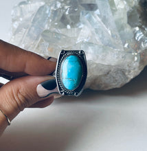 Load image into Gallery viewer, Size 6 Vintage Sterling Silver and Turquoise Nugget Ring