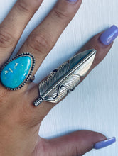 Load image into Gallery viewer, Size 9 Sterling Silver Feather Ring