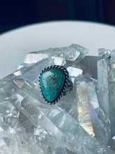 Load image into Gallery viewer, Size 8 Vintage Turquoise and Sterling Silver Ring