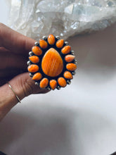 Load image into Gallery viewer, Sterling Silver and Spiny Oyster Teardrop Ring