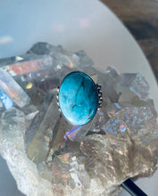 Load image into Gallery viewer, Size 9 Stunning Sterling Silver and Genuine Turquoise Ring