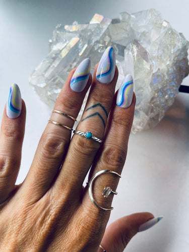 Size 6.5 Sterling and Turquoise Stacker