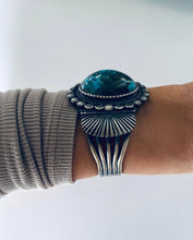 Load image into Gallery viewer, Gorgeous Turquoise and Sterling Silver Cuff