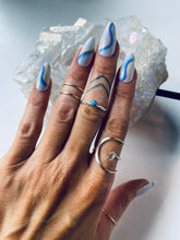 Load image into Gallery viewer, Size 6.5 Sterling and Turquoise Stacker