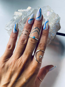 Size 6.5 Sterling and Turquoise Stacker