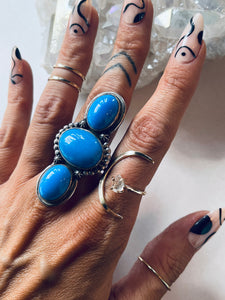 Beautiful Sterling Silver and Ceruleite Ring