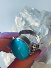 Load image into Gallery viewer, Size 12 Stunning Sterling Silver and Genuine Turquoise Ring
