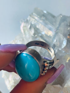 Size 12 Stunning Sterling Silver and Genuine Turquoise Ring