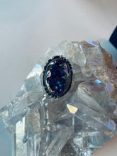 Load image into Gallery viewer, Size 5.5 Tourmalated Purple Druzy Ring