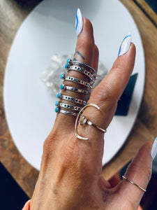 Size 8 Sterling and Turquoise Stackers