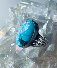 Load image into Gallery viewer, Size 12 Stunning Sterling Silver and Genuine Turquoise Ring