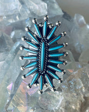Load image into Gallery viewer, Size 8.5 Stunning Sterling Silver and Genuine Turquoise Ring