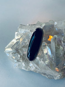 Size 10 Sterling Silver and Onyx Ring