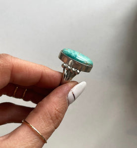 Size 8 Turquoise and Sterling Silver Ring