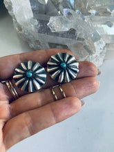 Load image into Gallery viewer, Sterling and Genuine Turquoise Nugget Earrings