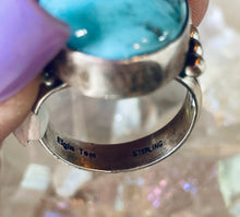 Load image into Gallery viewer, Size 12 Stunning Sterling Silver and Genuine Turquoise Ring