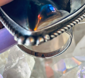 Size 8.5 Stunning Sterling Silver and Druzy Ring