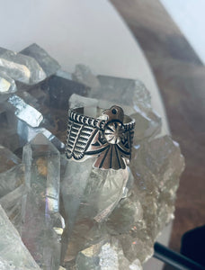 Size 9 Sterling Silver Thunderbird Ring