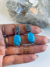 Load image into Gallery viewer, Sterling and Genuine Turquoise Nugget Earrings