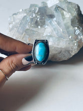 Load image into Gallery viewer, Size 6 Vintage Sterling Silver and Turquoise Nugget Ring