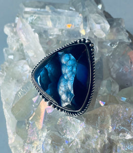 Size 8.5 Stunning Sterling Silver and Druzy Ring