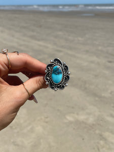 Gorgeous Size 8(adjustable) Sterling and Turquoise Ring