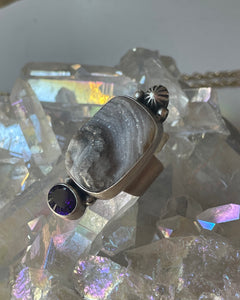 Size 6 Boho Sterling Silver and Amethyst Ring